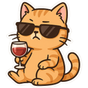 Catdrinkingwine